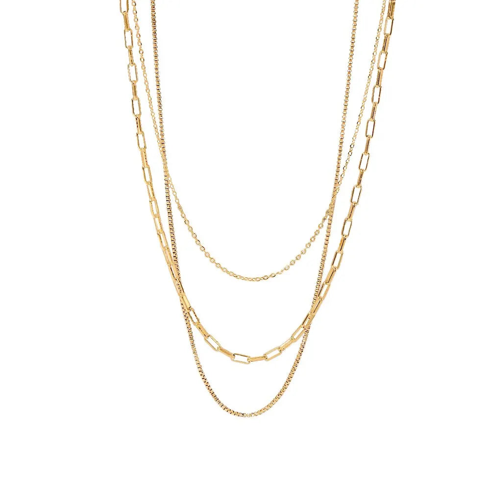 Colar Triplo Delicado Banhado a Ouro 18K
