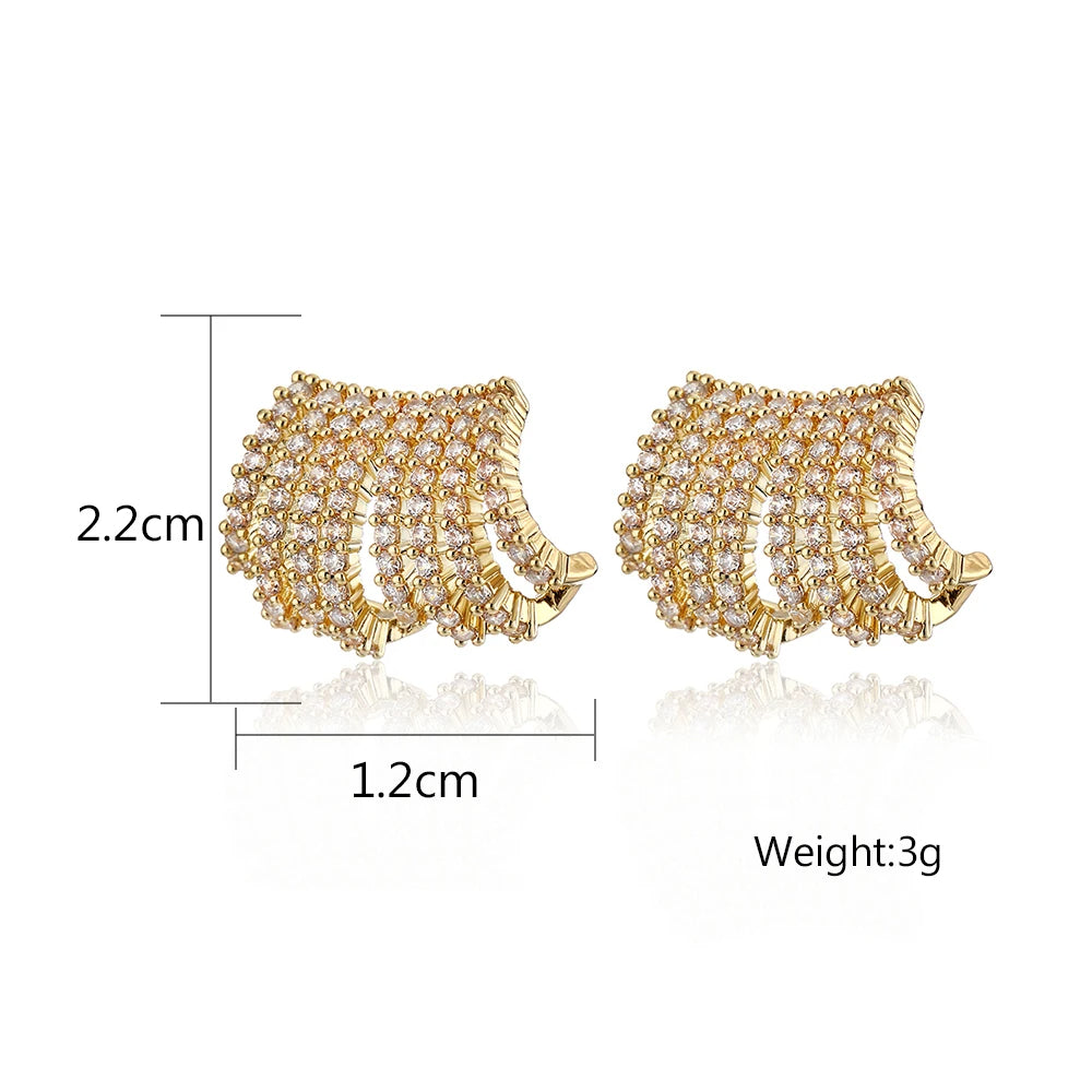 Brinco Ear Hook 8 Filetes Cravejado com Zircônias