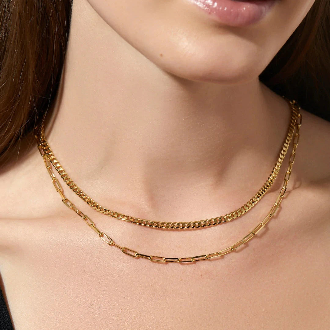 Colar Duplo Elo Groumet + Cartier Delicados