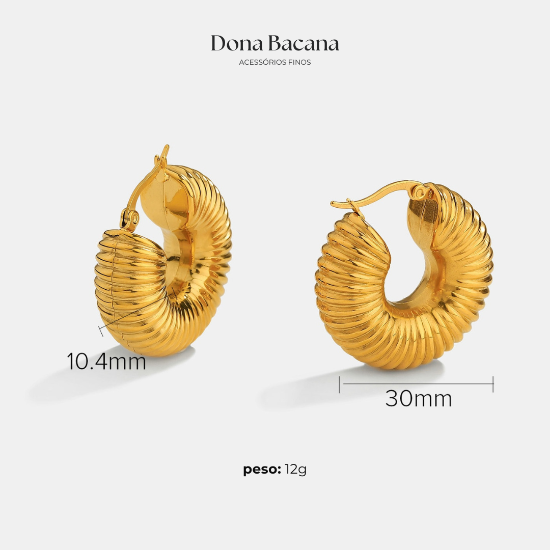Brinco Argola Caracol Banhado a Ouro 18K