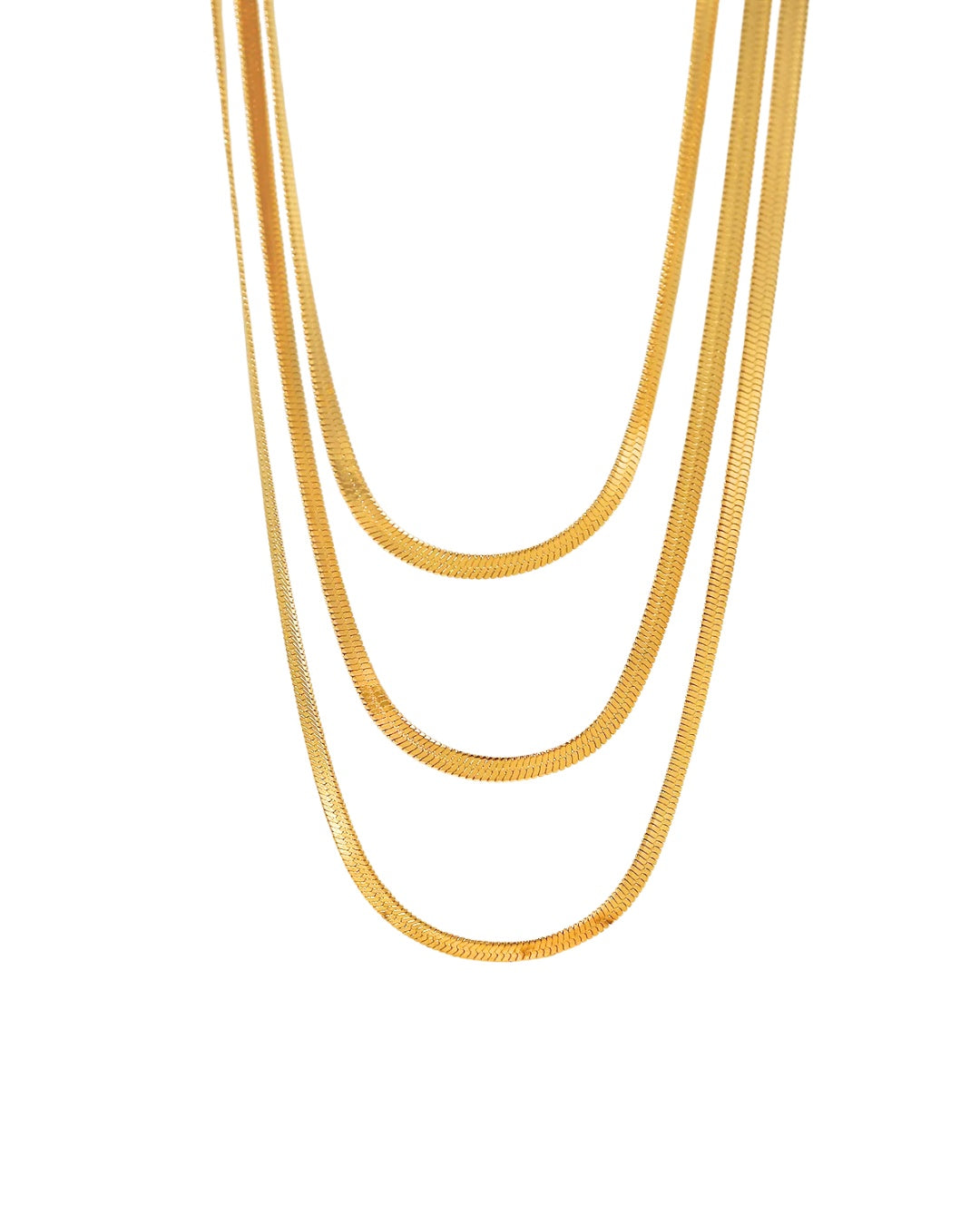 Colar de Malha Triplo Banhado a Ouro 18K
