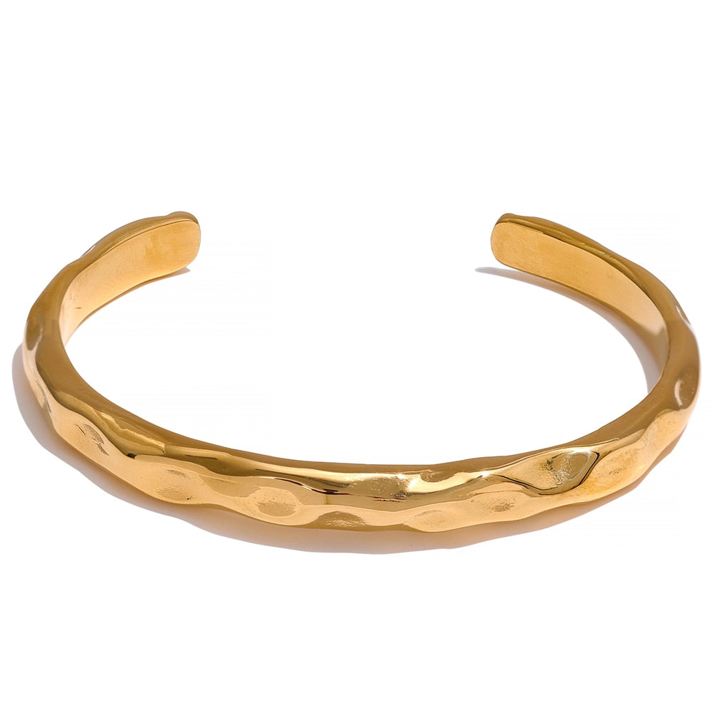 Pulseira Bracelete Orgânica Banhado a Ouro 18K