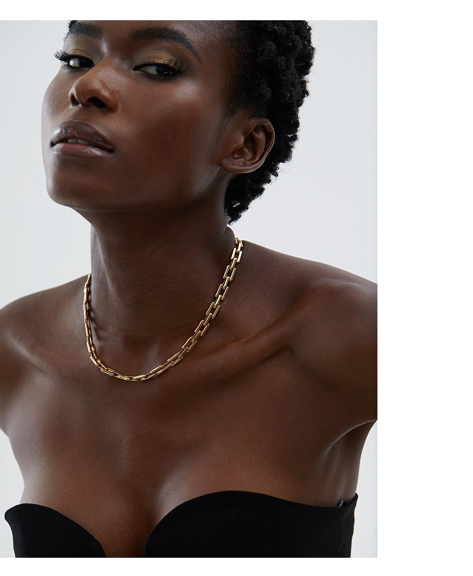 Colar Elegante Elos Banhado a Ouro 18k