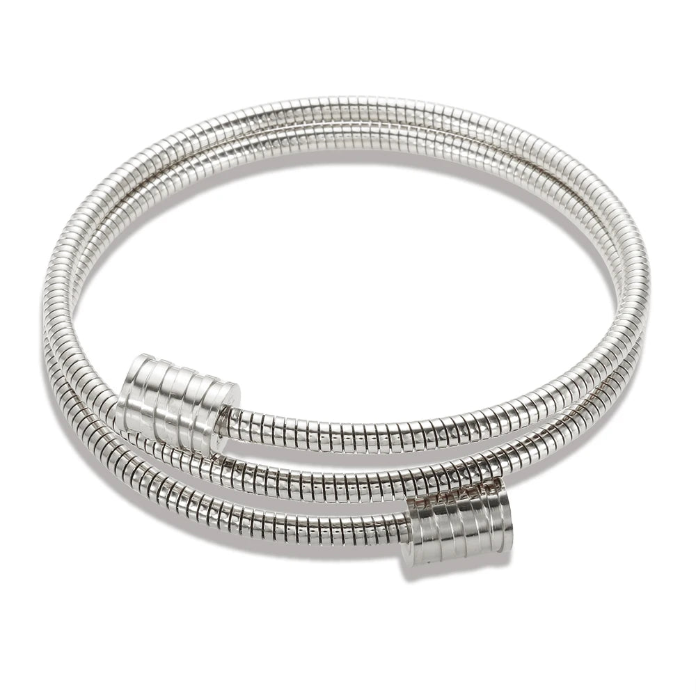 Pulseira Espiral Tríplice Banhada em Ouro 18K