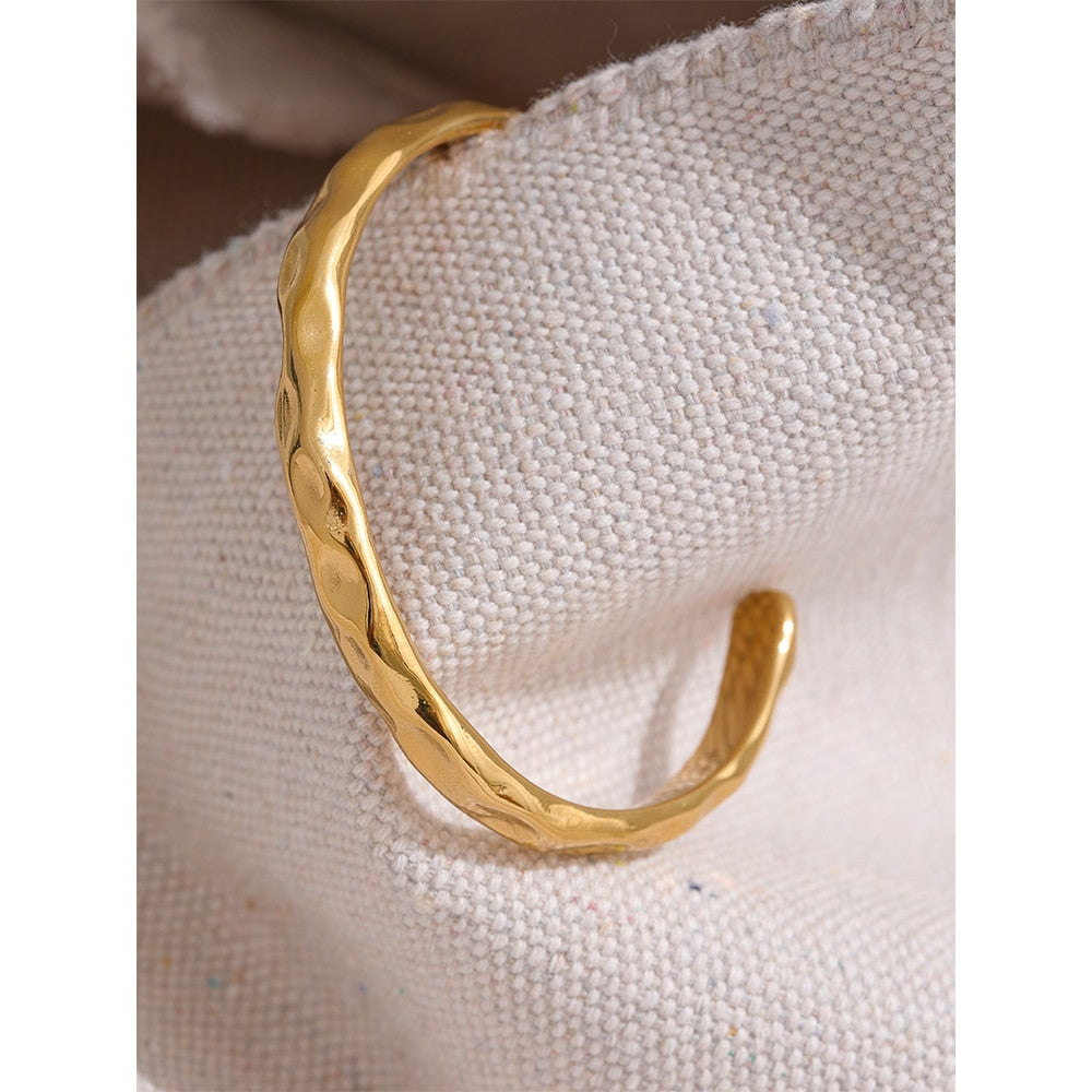 Pulseira Bracelete Orgânica Banhado a Ouro 18K