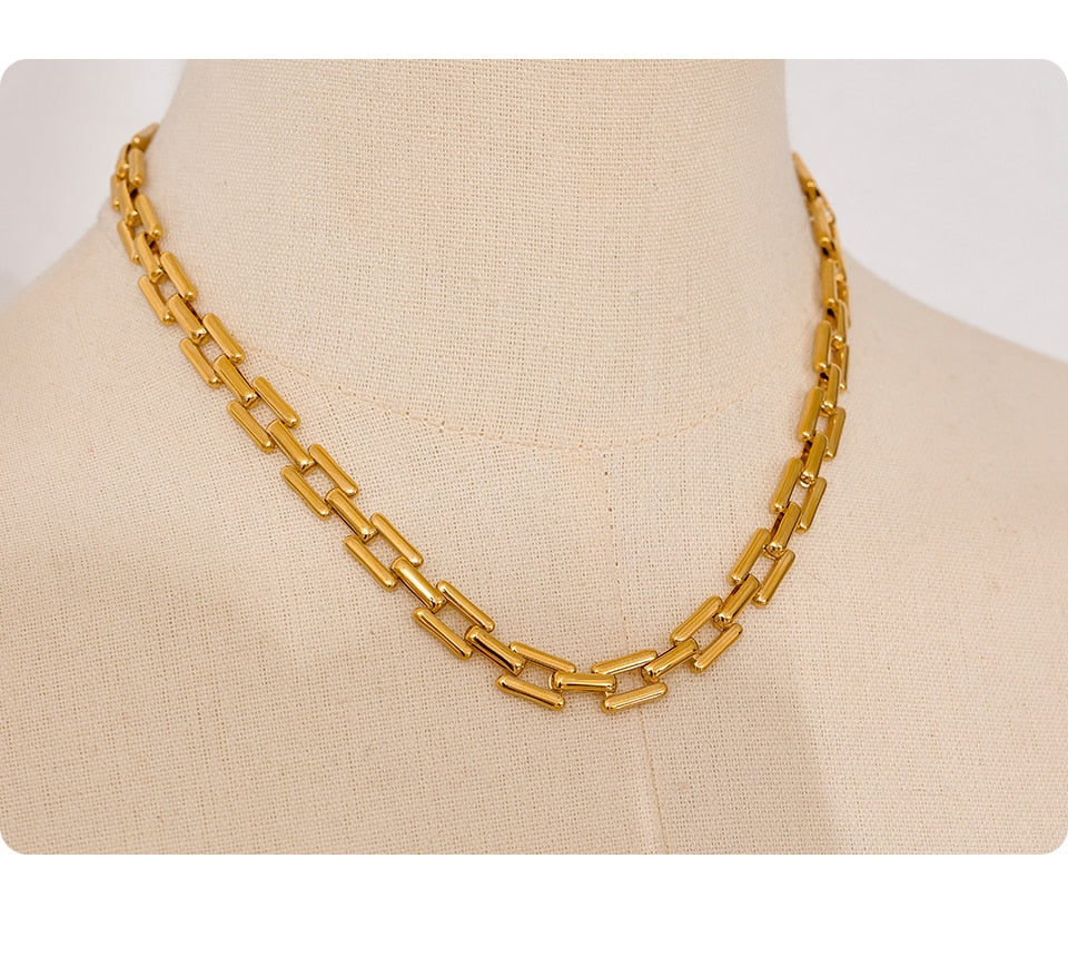 Colar Elegante Elos Banhado a Ouro 18k