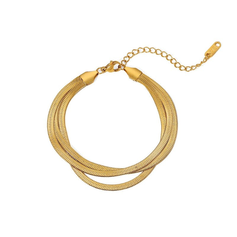 Pulseira Malha Tripla com 3 Camadas Delicadas