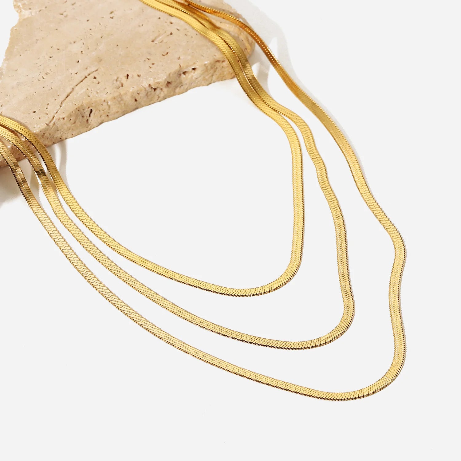 Colar de Malha Triplo Banhado a Ouro 18K