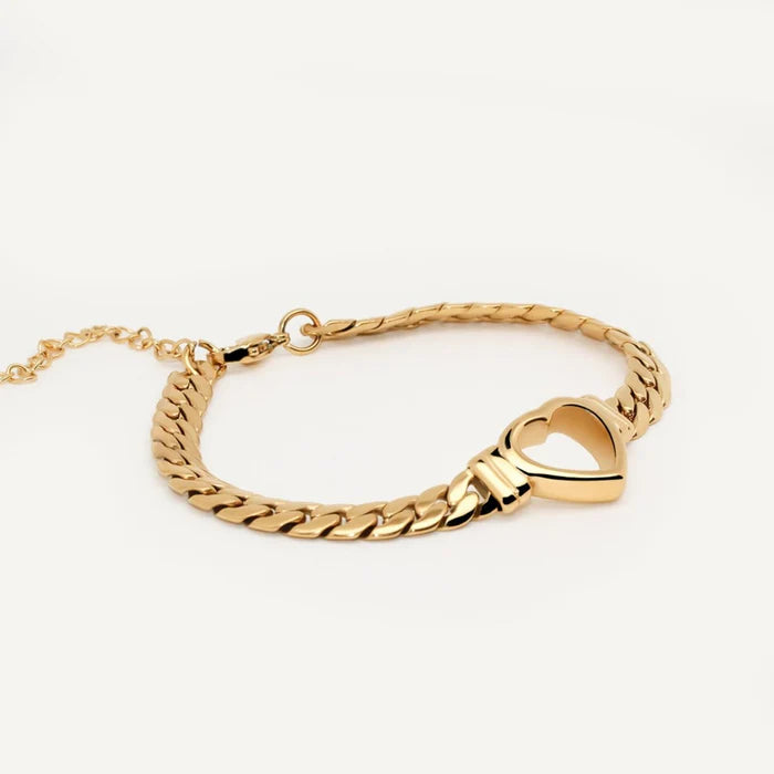 Pulseira Coração Essencial Banhado em Ouro 18K