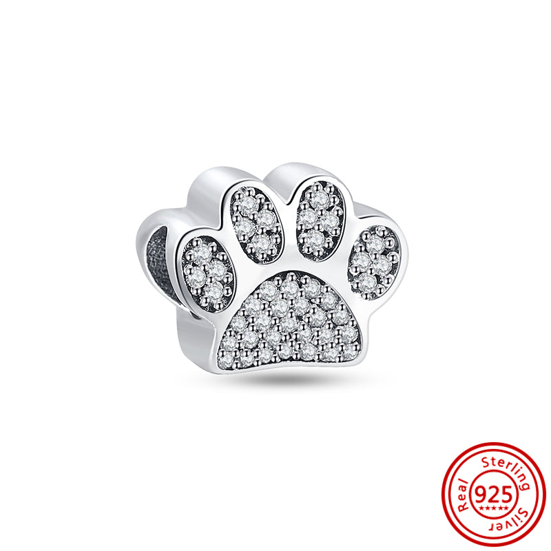 Berloque Charm Life em Prata 925 Amo meu Pet Patinha com Zircônias