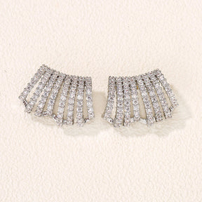 Brinco Ear Hook 8 Filetes Cravejado com Zircônias