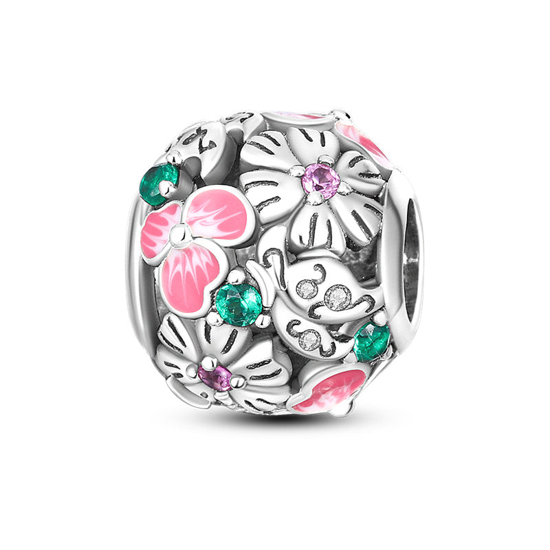 Berloque Charm Life em Prata 925 Separador Radiante Flores