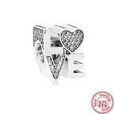 Berloque Charm Life em Prata 925 Love com Zircônias