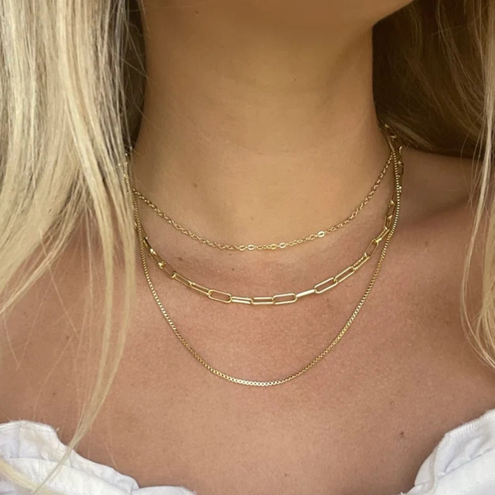 Colar Triplo Delicado Banhado a Ouro 18K | Coleção Capri