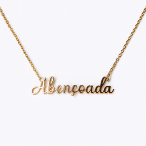 Colar Abençoada Banhado a Ouro 18K