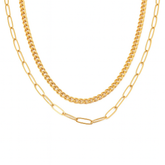 Colar Duplo Elo Groumet + Cartier Delicados