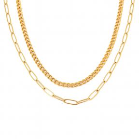 Colar Duplo Elo Groumet + Cartier Delicados