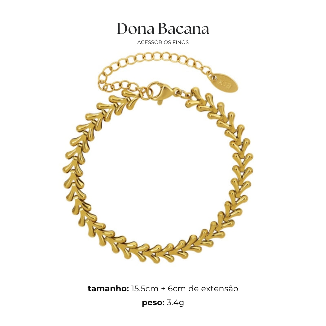 Pulseira Escama de Peixe Banhado a Ouro 18K | Coleção Firenze