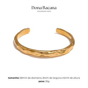 Pulseira Bracelete Orgânica Banhado a Ouro 18K | Coleção Firenze