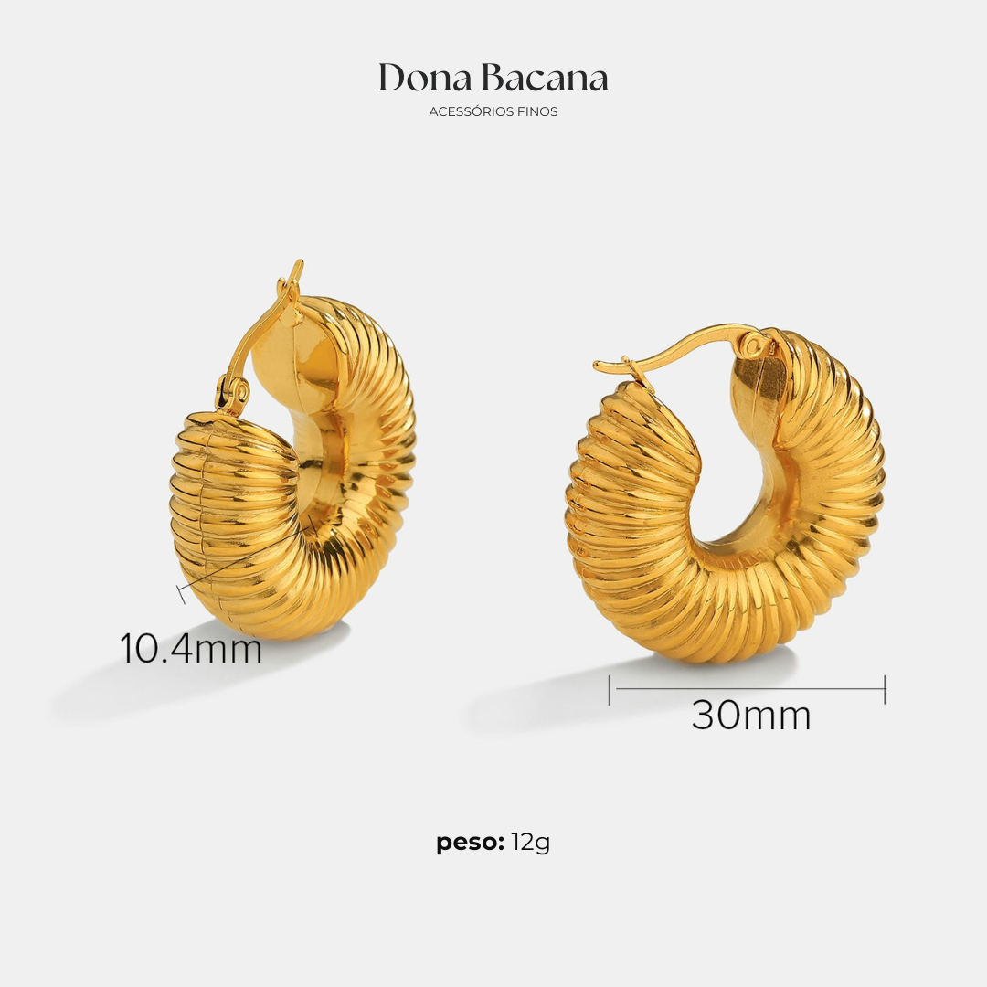 Brinco Argola Caracol Banhado a Ouro 18K | Coleção Firenze