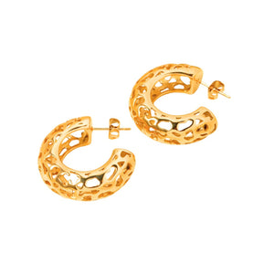 Brinco Argola Vazada banhado a Ouro 18K