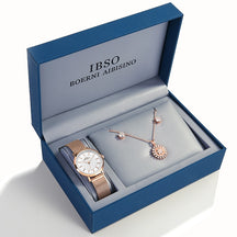 Kit Relógio Feminino Rose Gold IBSO + Colar e Brincos - Dona bacana