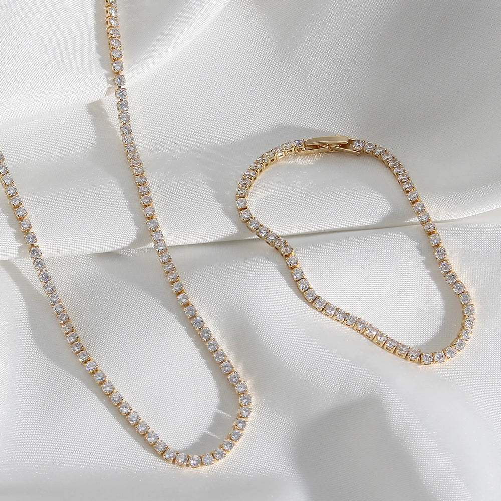 Pulseira Riviera com Zircônias Banhado a Ouro 14K | Coleção Capri