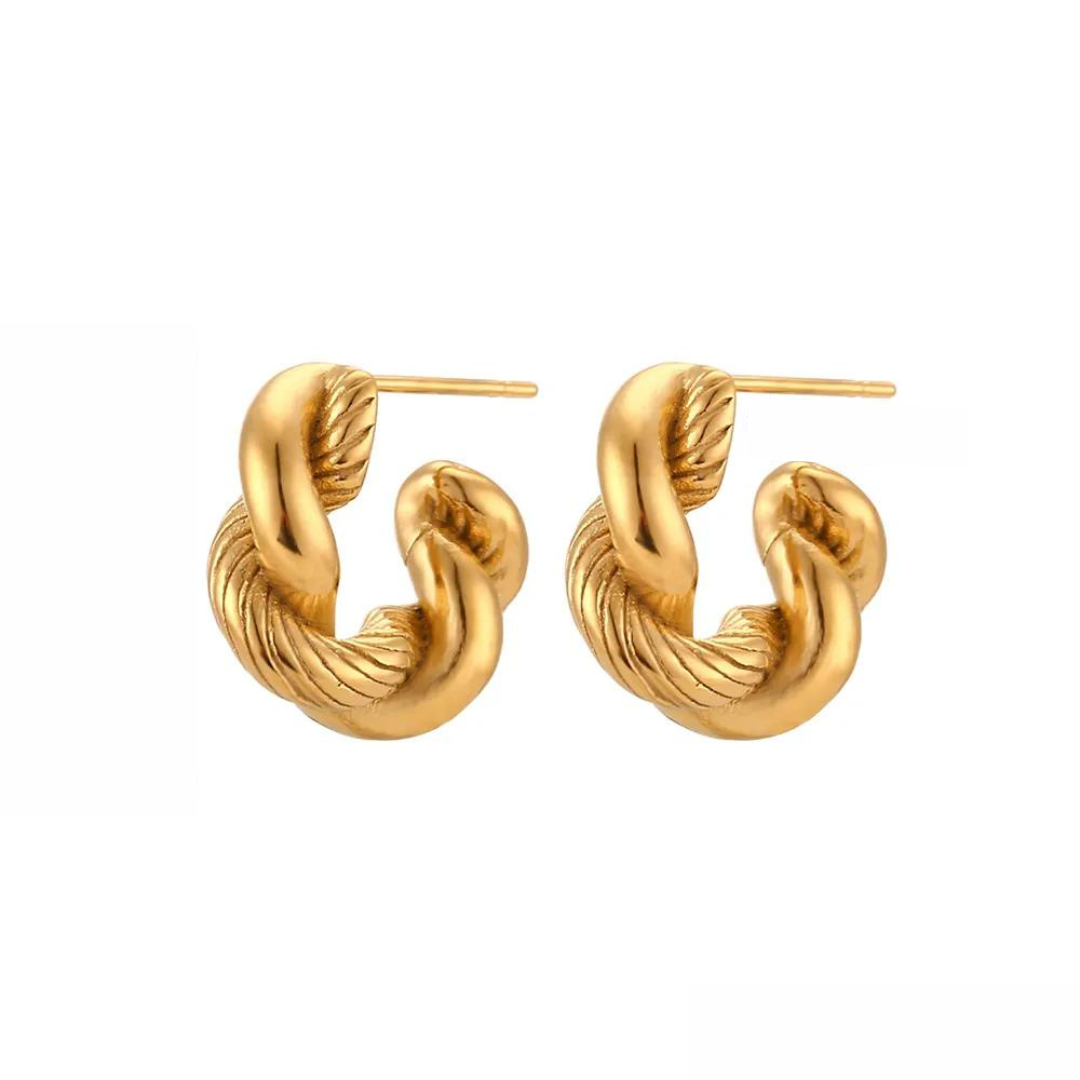 Brinco Argola Twist Banhado a Ouro 18K | Coleção Capri