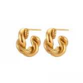 Brinco Argola Pequena Twist Banhado a Ouro 18K