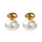 Brinco com Pérola Banhado a Ouro 18K