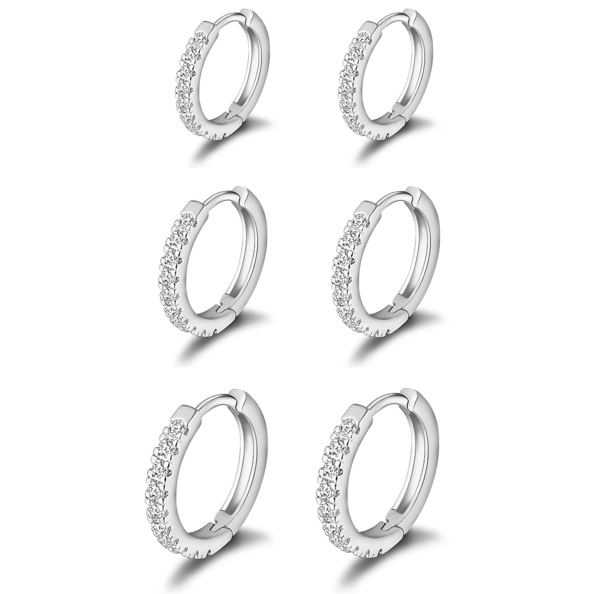 Brinco Trio de Argolas com Zircônia Banhado em Ouro 18K