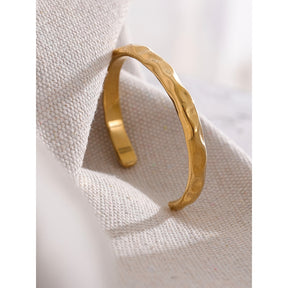 Pulseira Bracelete Orgânica Banhado a Ouro 18K | Coleção Firenze