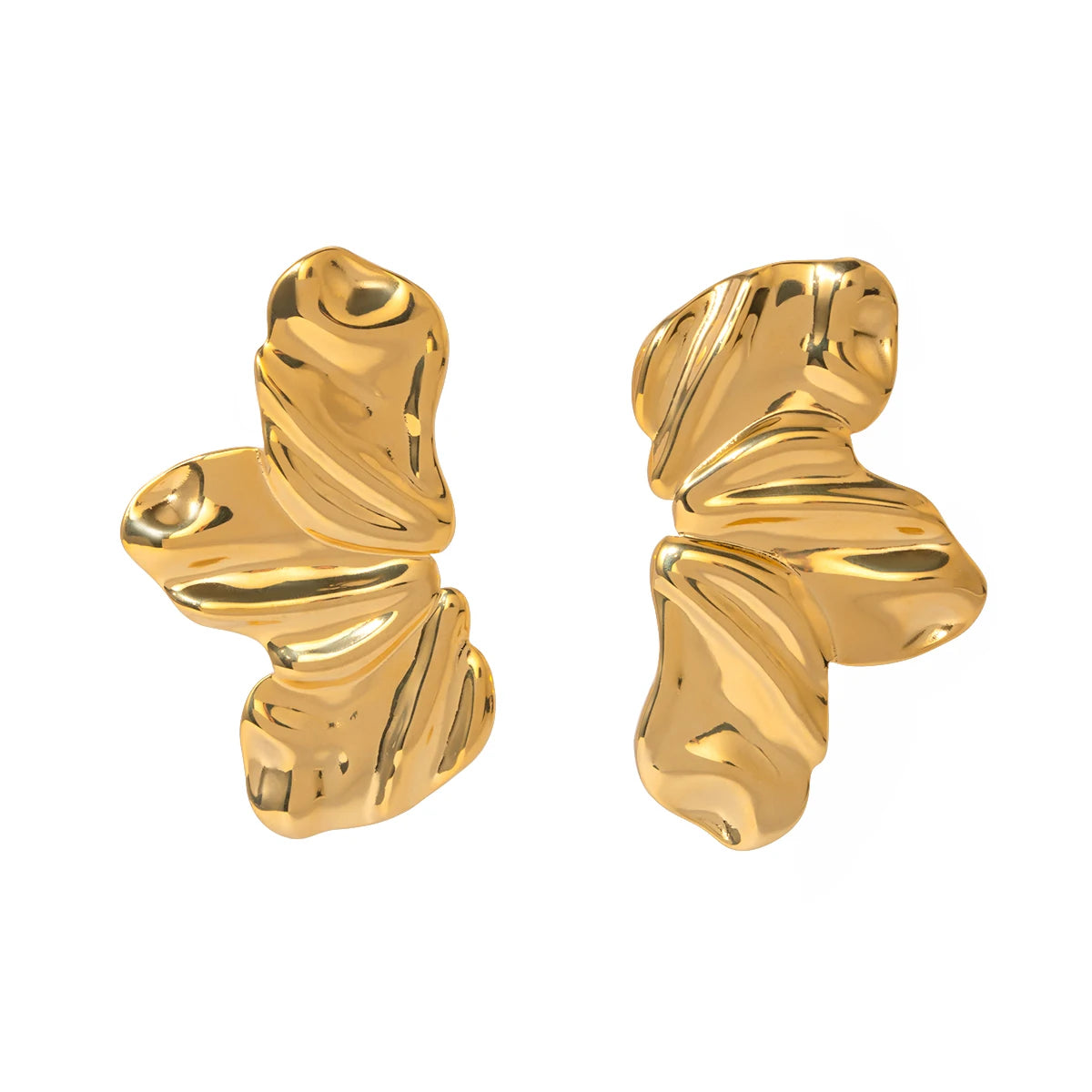 Brinco Pétalas de Flor Banhado a Ouro 18K | Coleção Roma