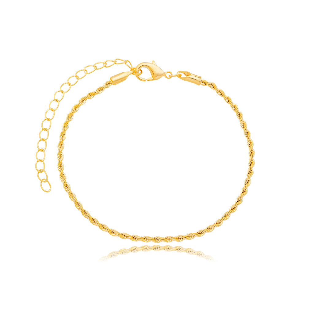Pulseira Delicada Fio Baiano Banhada a Ouro 18K