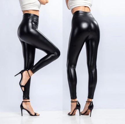 Calça Legging de Couro Forrada Peluciada - Especial Inverno - Dona bacana