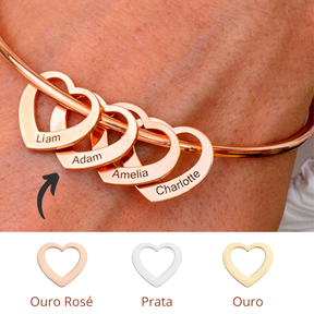 Pulseira de Coração - Nomes Personalizados (Gravada a Laser) | [50% de Desconto + Frete Grátis hoje !] - Dona bacana