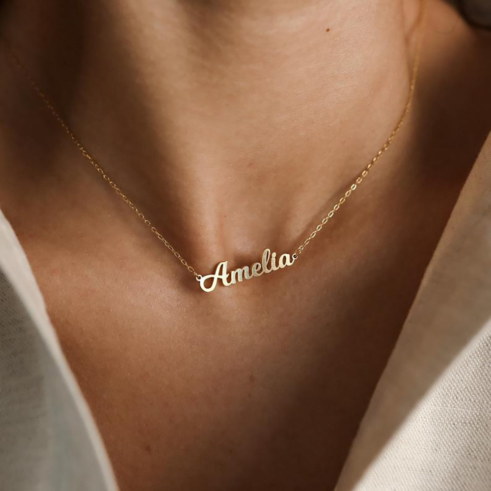 Colar com Nome Personalizado Banho Dourado - Dona bacana