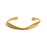 Pulseira Bracelete Minimalista Orgânico Banhado a Ouro 18K | Coleção Firenze