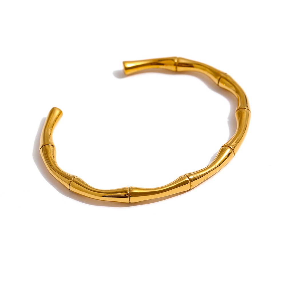 Pulseira Bracelete Bambu Banhado a Ouro 18K | Coleção Firenze