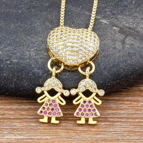 Colar Amor de Mãe - Banhado a Ouro 18k + Zircônias Coloridas - Dona bacana