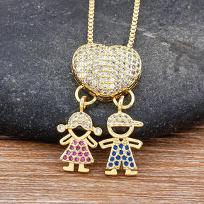 Colar Amor de Mãe - Banhado a Ouro 18k + Zircônias Coloridas - Dona bacana